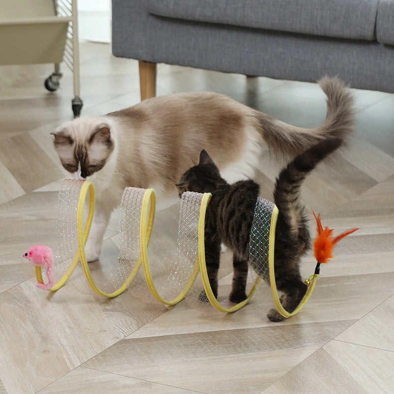 Interactive Cat Tunnel & Mouse Toy Set null
