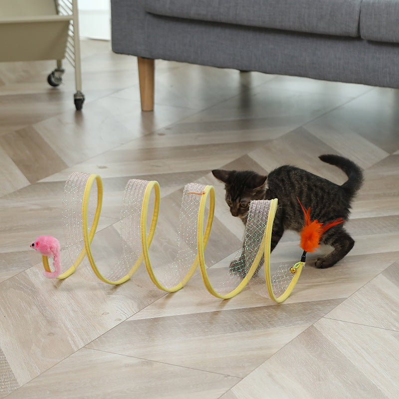 Interactive Cat Tunnel & Mouse Toy Set null