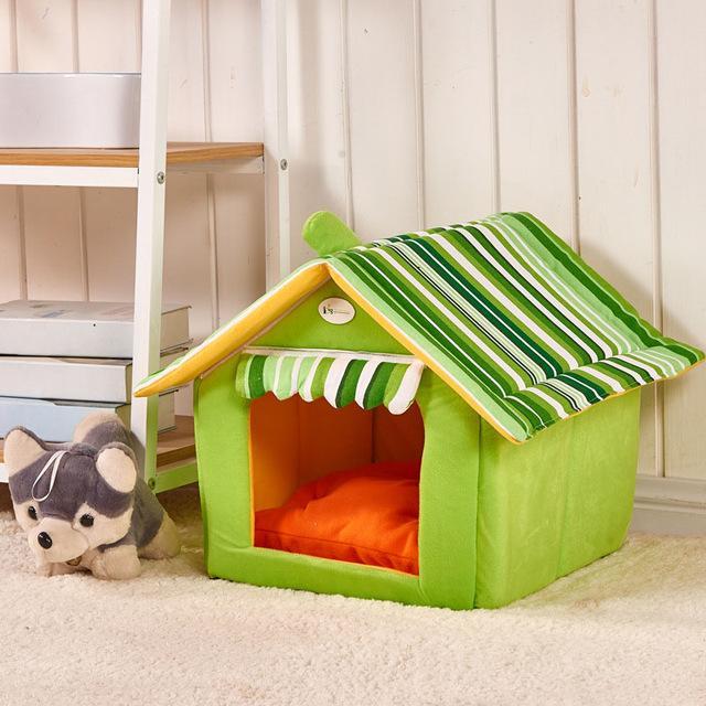Striped Dog House Bed null