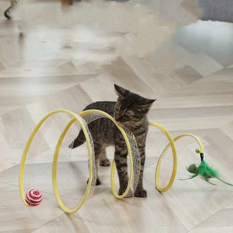 Interactive Cat Tunnel & Mouse Toy Set null