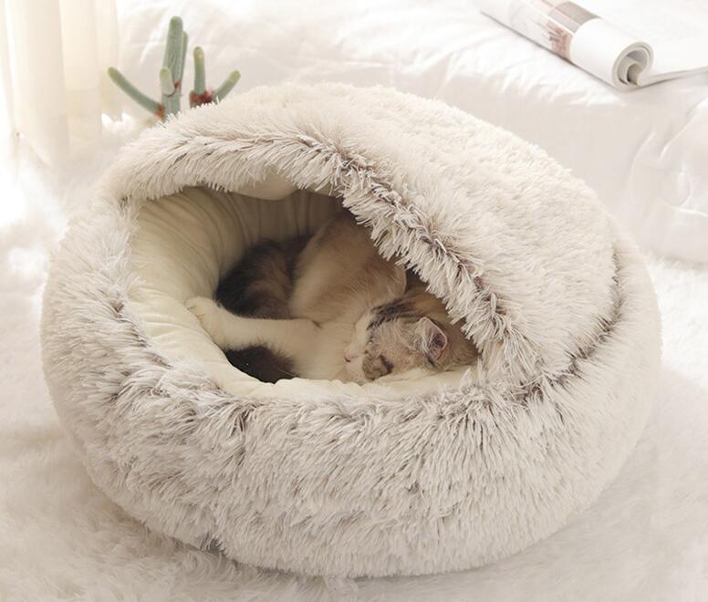 Warm & Cozy Half-Wrapped Cat Bed null