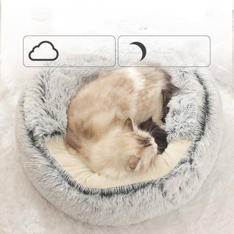 Warm & Cozy Half-Wrapped Cat Bed null