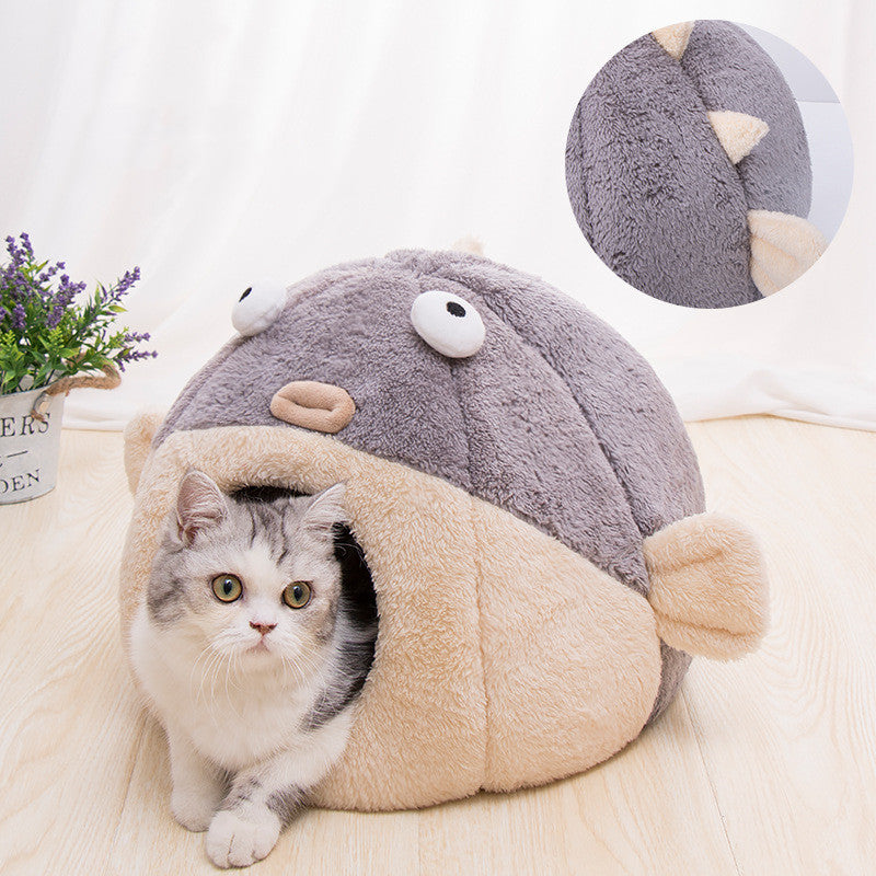 Enclosed Cat & Small Dog Bed null