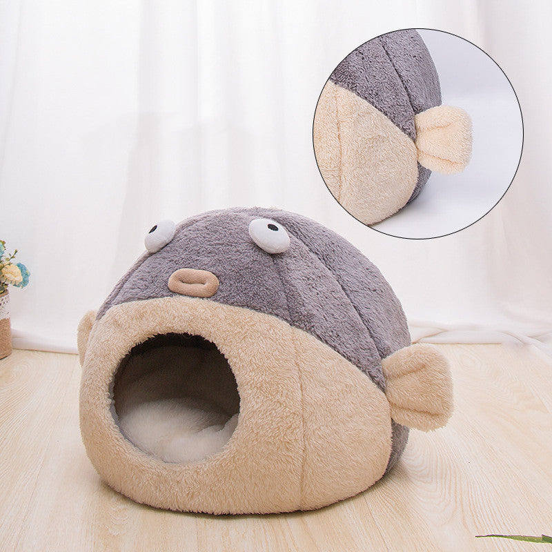 Enclosed Cat & Small Dog Bed null