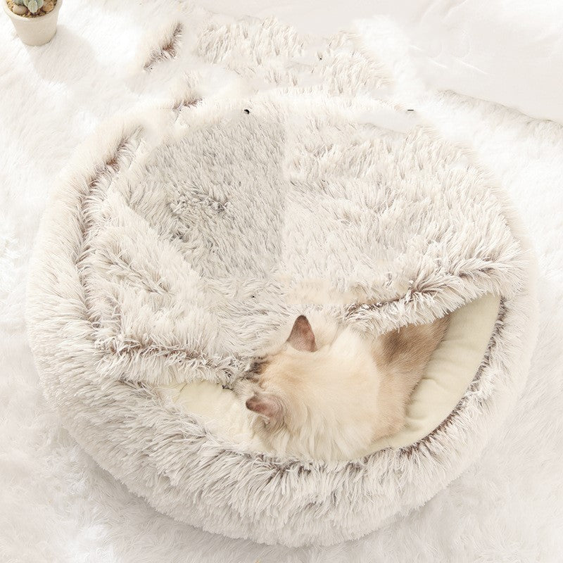 Warm & Cozy Half-Wrapped Cat Bed null