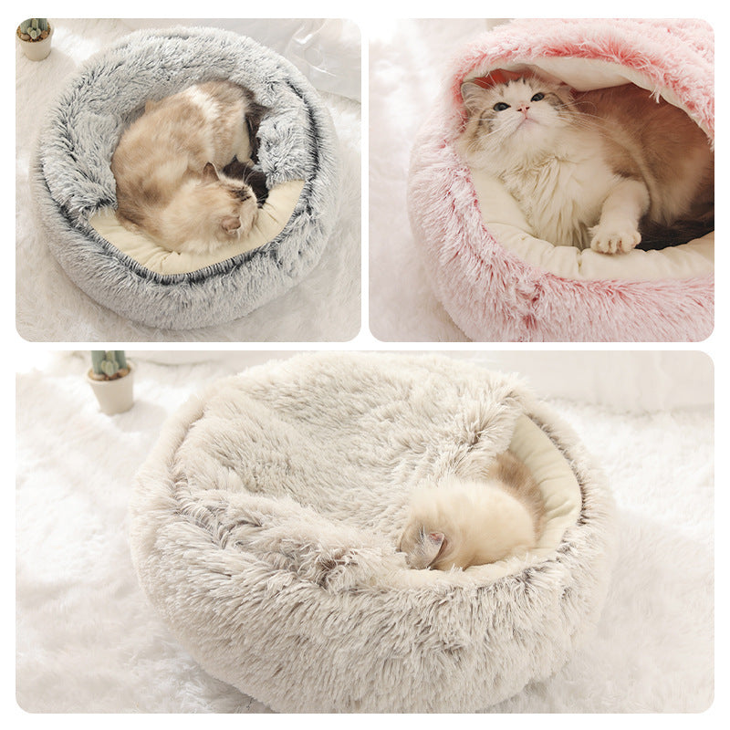 Warm & Cozy Half-Wrapped Cat Bed null