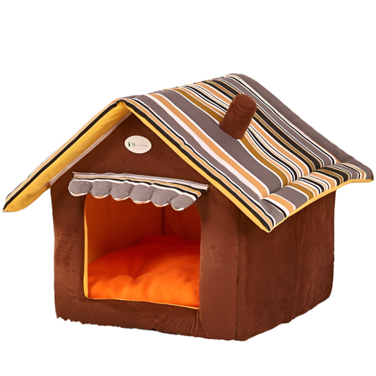 Striped Dog House Bed null